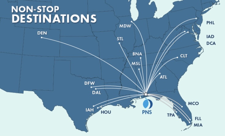 text/call 850-812-1848 shuttle  PNS Pensacola International Airport
